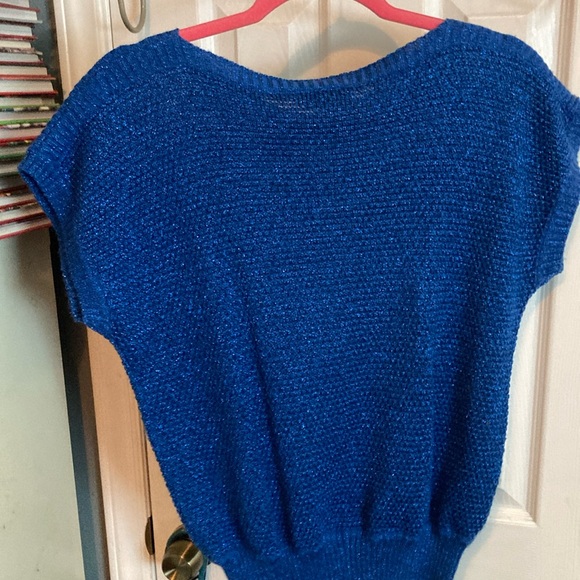 Joyce Sportswear Royal Blue Knit Crew Neck Sparkly Sweater Size XL - Picture 3 of 4